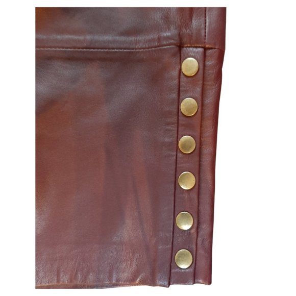Guess Genuine Leather Pencil Skirt I Size 0 I New With Tags I Burgundy/Wine - Picture 4 of 8